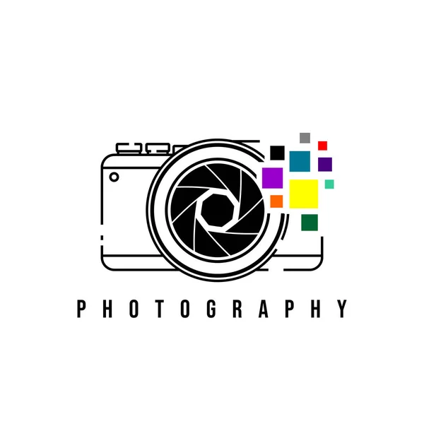 Projekt Fotograficzny Ilustracją Wektora Kamery Dobry Szablon Projektowania Logo Fotografia — Wektor stockowy