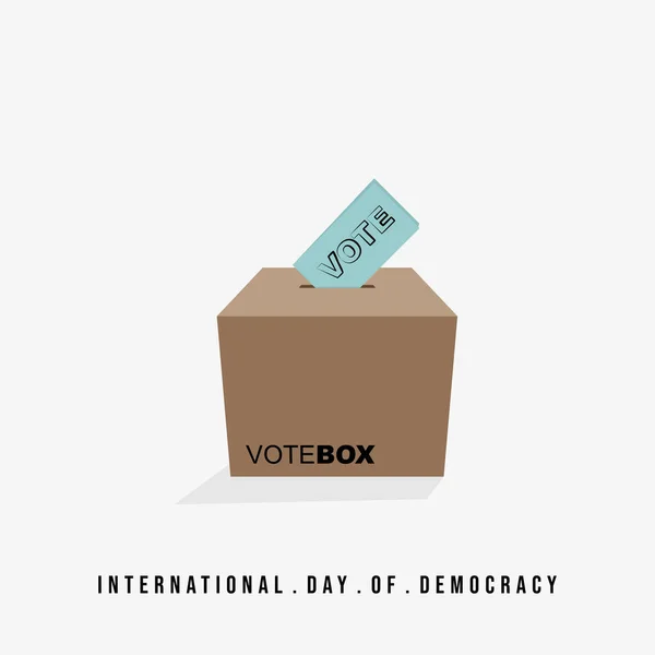 International Day Democracy Design Vote Box Cardboard Vector Illustration — Stock Vector