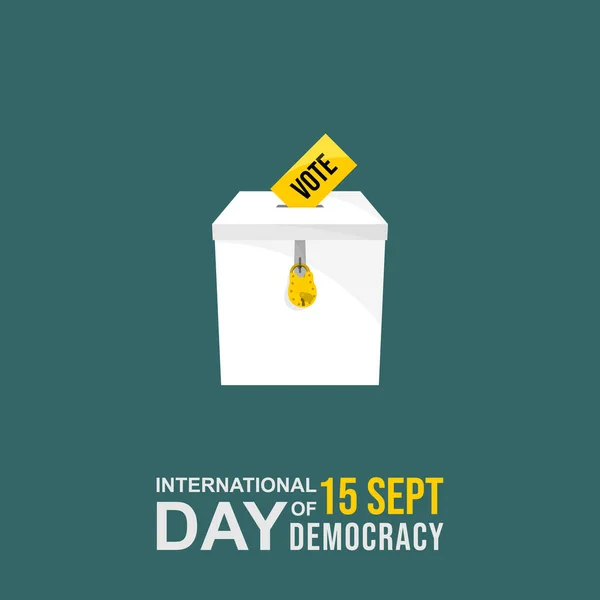 Día Internacional Democracia Diseño Con Hierro Voto Vector Caja Ilustración — Archivo Imágenes Vectoriales