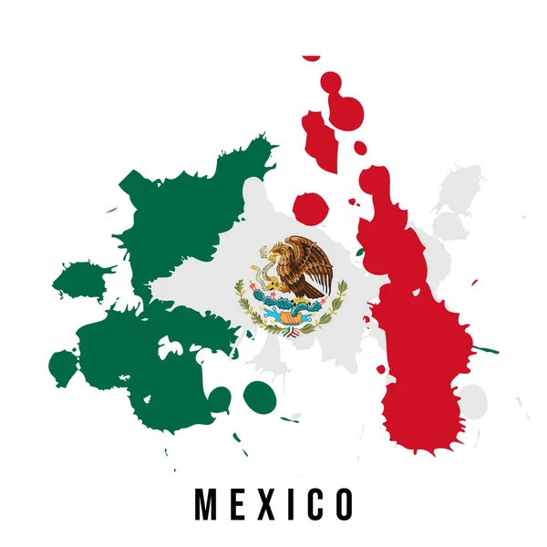 Grunge Σχεδιασμός Της Μεξικανικής Σημαίας Καλό Πρότυπο Για Μεξικάνικο Σχεδιασμό — Διανυσματικό Αρχείο
