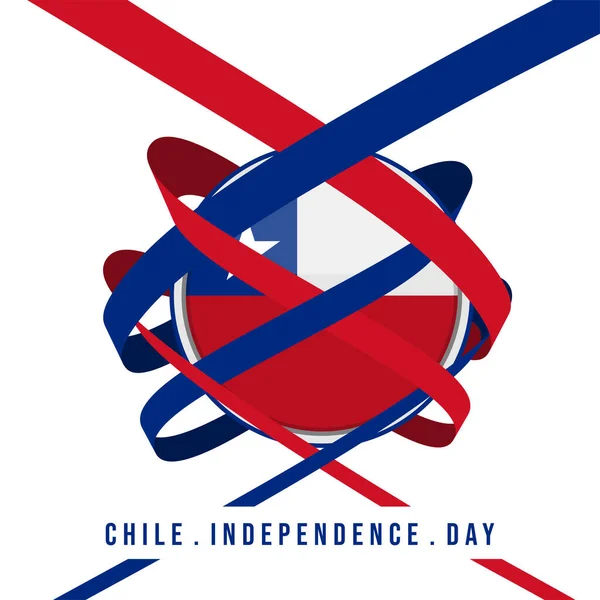 Stužka Kolem Chile Kolem Vlajky Dobrá Šablona Pro Chile Den — Stockový vektor