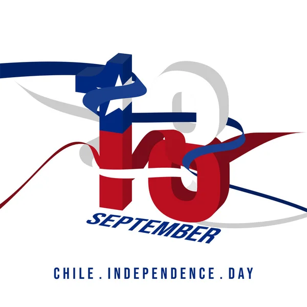 Typografie Čísel Pro Chile Den Nezávislosti Při Oslavě Září — Stockový vektor
