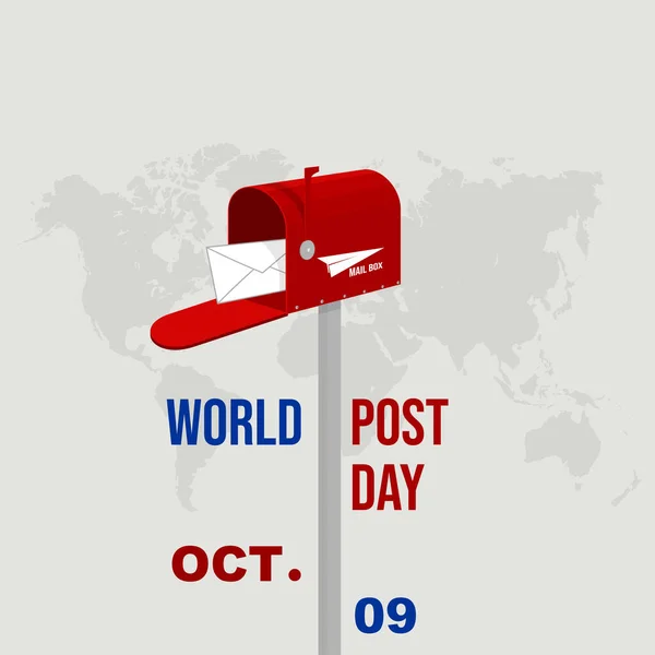 Vörös Postaláda Vektor Illusztráció Sablon Design World Post Day Design — Stock Vector