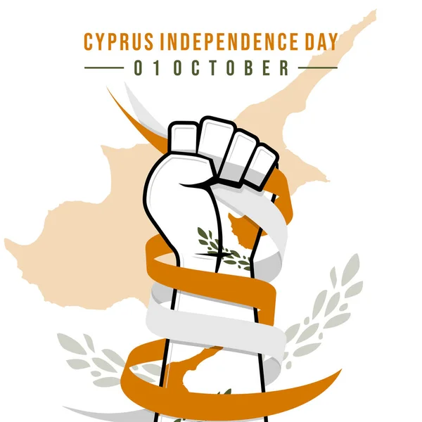 Diseño Del Día Independencia Chipre Con Bandera Chipre Colores Mano — Archivo Imágenes Vectoriales