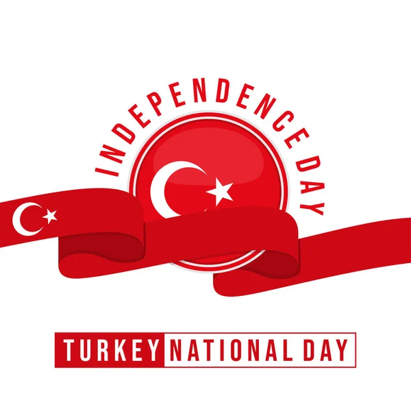 トルコ独立記念日のデザインとトルコ国旗の紋章ベクトルイラスト — ストックベクタ