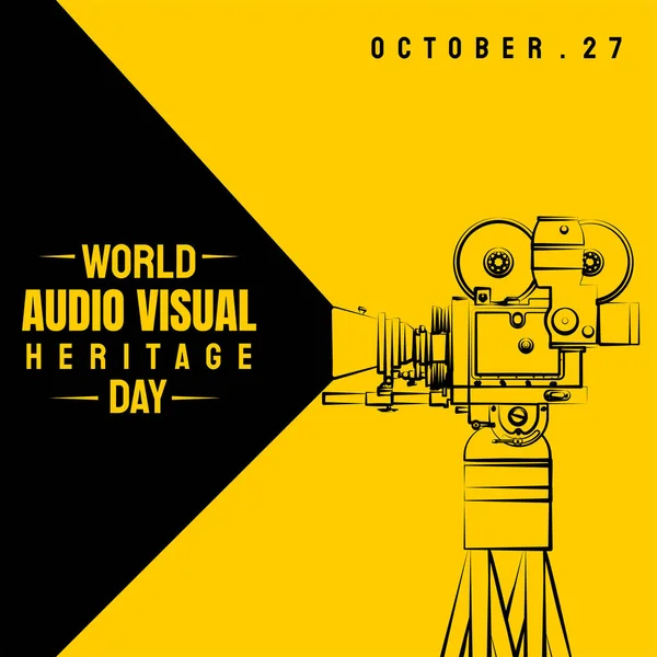 Día Mundial Del Diseño Del Patrimonio Audiovisual Con Arte Línea — Vector de stock