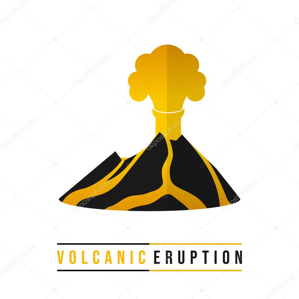 Volcanic Eruption from mountain vector illustration. Good template for Disaster design