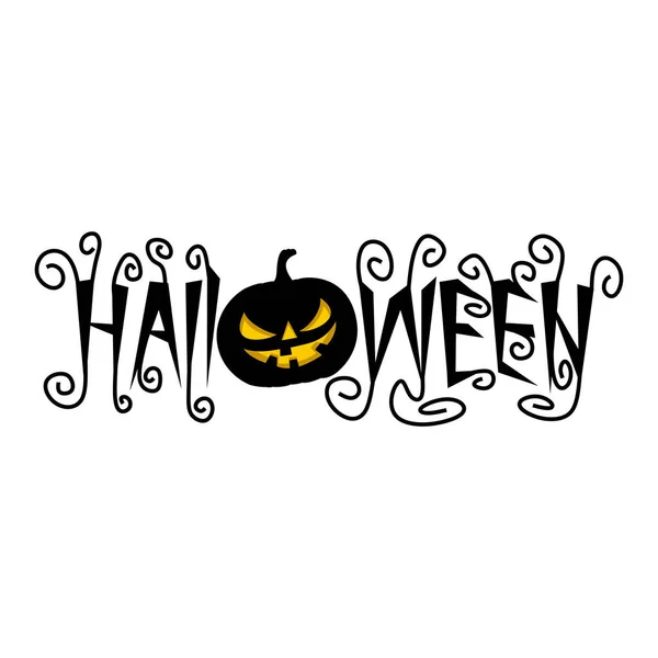 Tipografia Ilustração Vetorial Halloween Com Design Abóbora Bom Modelo Para —  Vetores de Stock