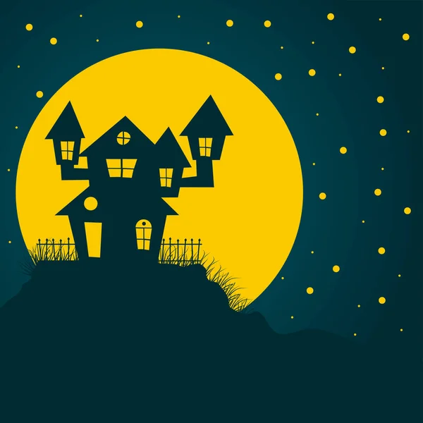 Halloween Hintergrund Mit Gruseligen House Vektor Illustration Gute Vorlage Für — Stockvektor