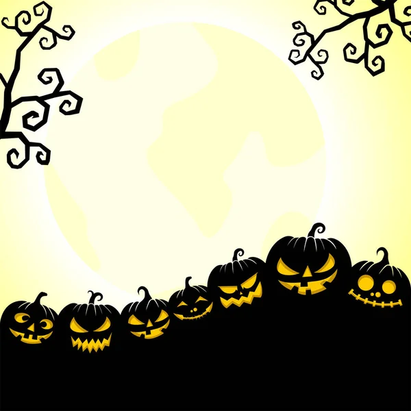 Happy Halloween Hintergrunddesign Mit Hellen Kürbis Vektor Illustration Gute Vorlage — Stockvektor