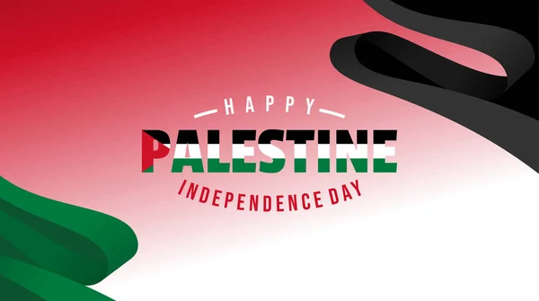Happy Palestine Independence Day Design Con Bandiera Palestinese Disegno Sfondo — Vettoriale Stock