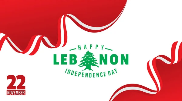 День Независимости Ливана Дизайн Фона Векторной Иллюстрацией Ливанского Флага — стоковый вектор