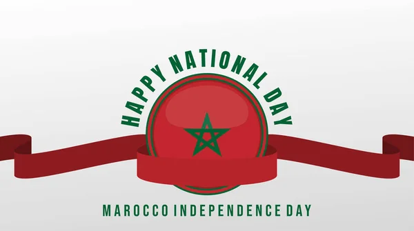 Glad Marocco Självständighetsdag Design Med Marocco Flagga Emblem Vektor Illustration — Stock vektor