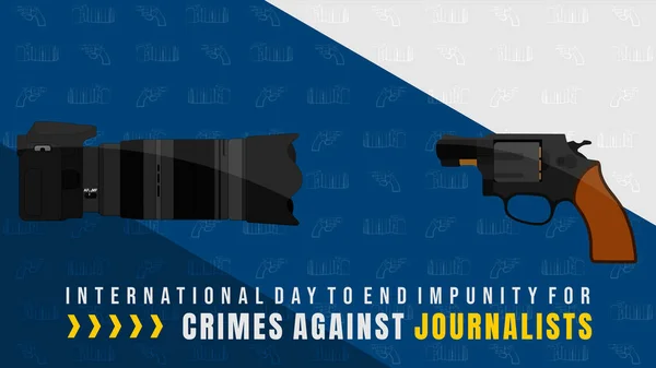 International Day End Impunity Crimes Terhadap Desain Jurnalis Dengan Ilustrasi - Stok Vektor