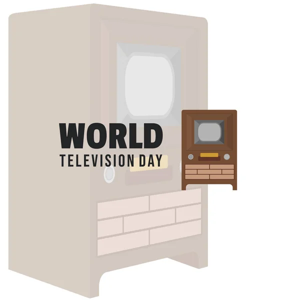 World Television Day Classic Television Vector Illustration Inglés Buena Plantilla — Vector de stock