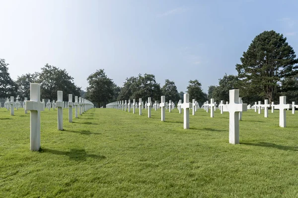 Rows Graves American Cemetary Normandy Northern France — Stock Photo, Image