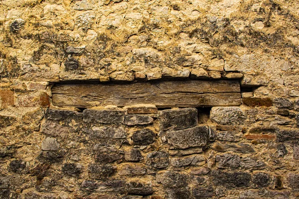 Τοίχοι με πέτρες και ξύλο — Φωτογραφία Αρχείου