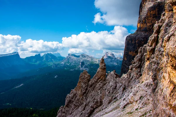 Beautiful Image Blue Sky Backdrop Beautiful Peaks Dolomites Cortina Ampezzo — Stock Photo, Image