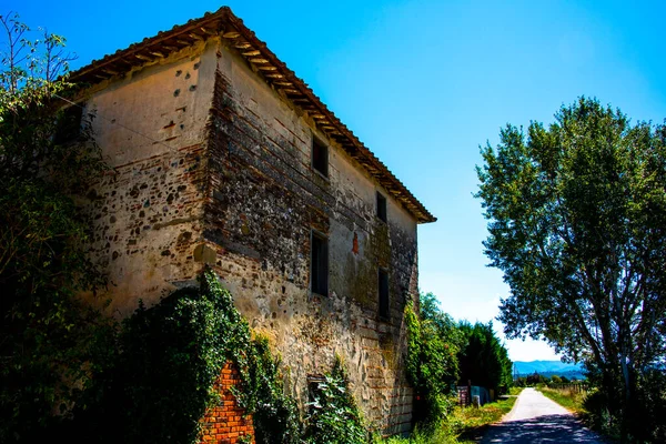 Oud Verlaten Huis Langs Weg Naar Citerna Perugia Umbrië Italië — Stockfoto