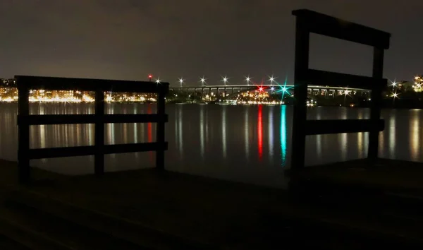 Стокгольмский Горизонт Ночью — стоковое фото