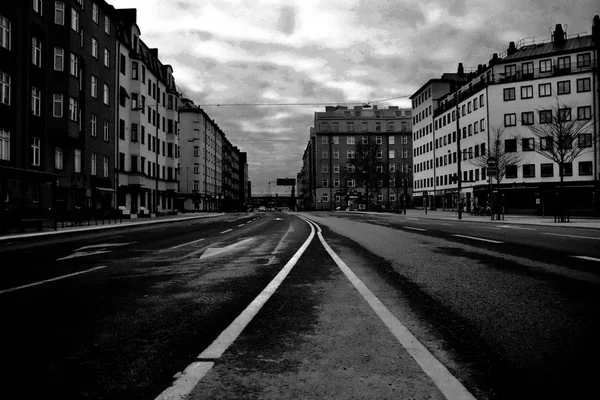 Vista Rua Nas Primeiras Horas — Fotografia de Stock