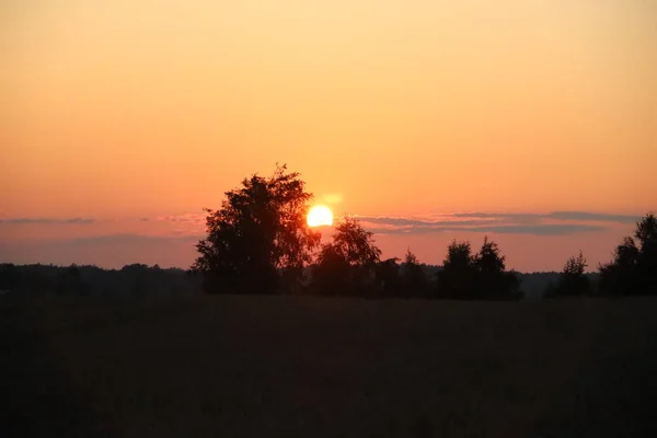 Západ Slunce Venkovské Oblasti — Stock fotografie