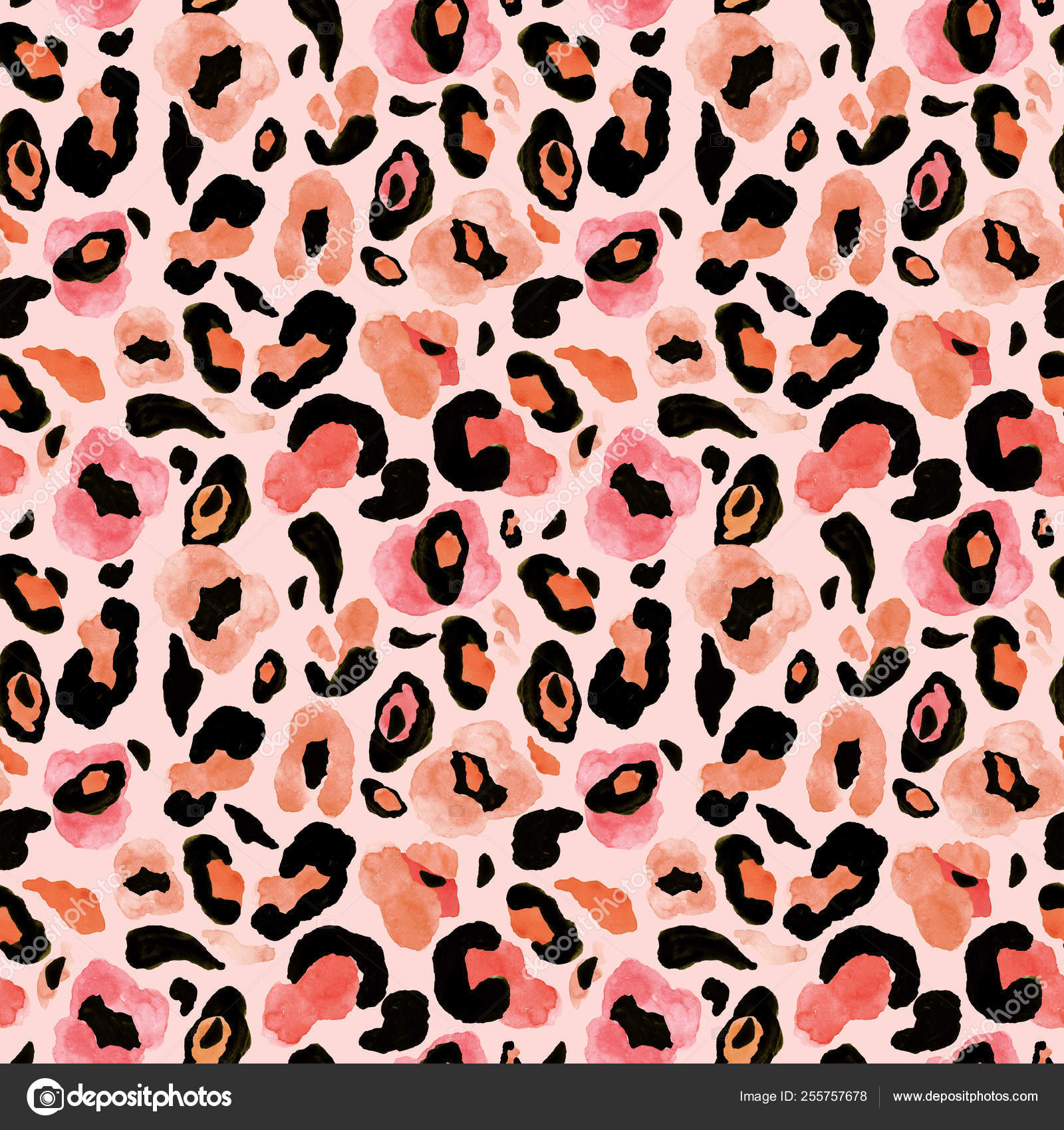 Pink Painted Leopard Wallpaper R6457