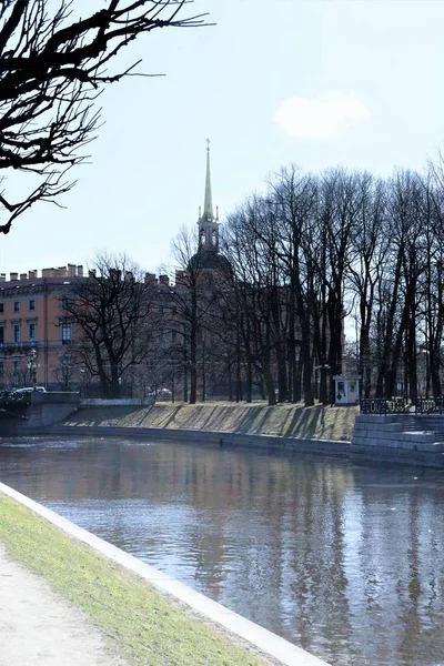 Saint Pétersbourg Russie Avril 2019 Vue Château Mikhailovsky Depuis Côté — Photo