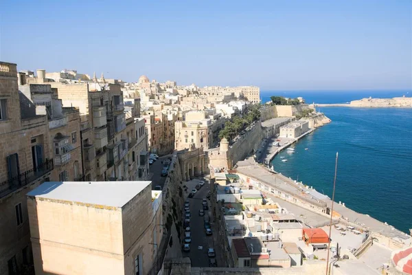 Valletta Málta 2019 Augusztus Városi Kikötő Sétány Kilátás Városra — Stock Fotó