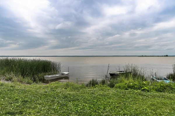 Rússia Rostov Julho 2020 Uma Pequena Baía Lago Com Barcos — Fotografia de Stock