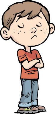 kızgın ve önemli gibi görünüyor çocuk