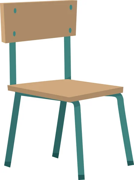 Gemeinsamer Schulstuhl Mit Hölzerner Rückenlehne Und Sitz — Stockvektor