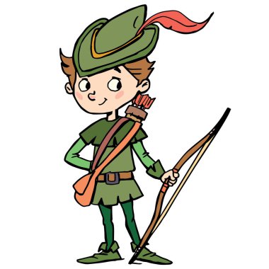 Ok ve yaylı Robin Hood çocuğu