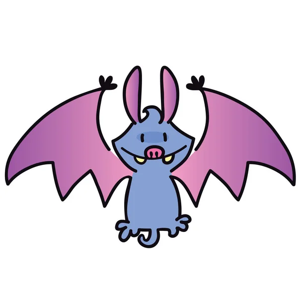 Pequeño Lindo Murciélago Vampiro Voraz — Vector de stock