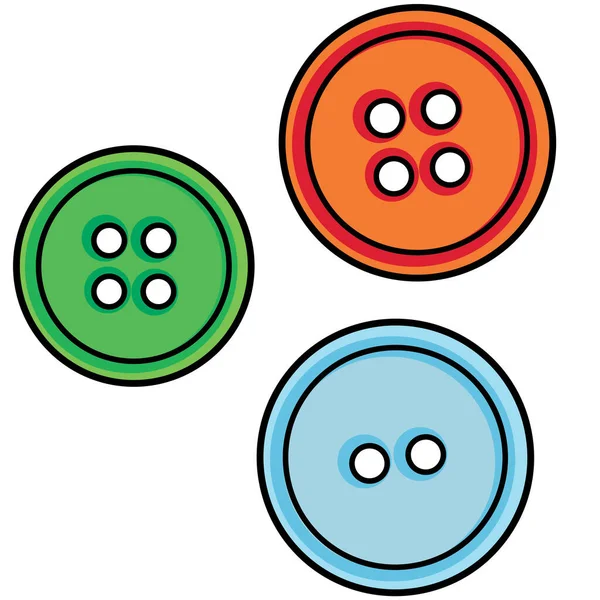 Three Multicoloured Buttons Triangular Arrangement — Stock Vector