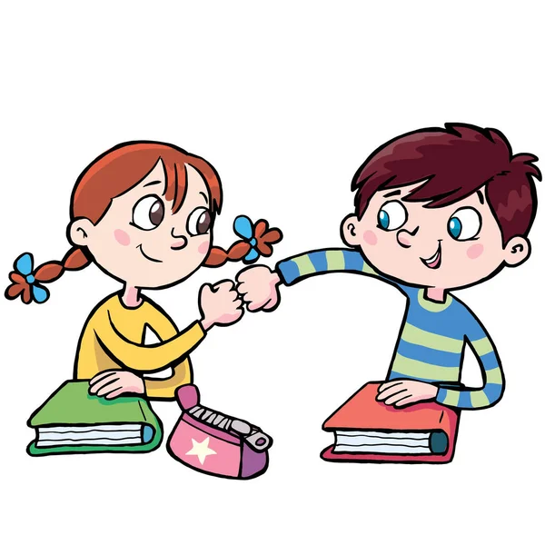 Kız ve erkek öğrenciler okulda başarılı bir şekilde takım oldular.