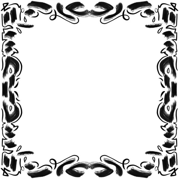 Siyah Beyaz Renkli Lassic Doodle Biçimi Çerçeve — Stok fotoğraf