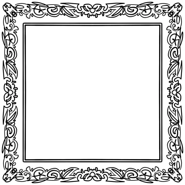 Lassic Doodle Style Frame Black White Color — Stock Photo, Image