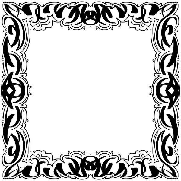 Klasyczny Doodle Styl Ramki Kolorze Czarno Białym — Zdjęcie stockowe