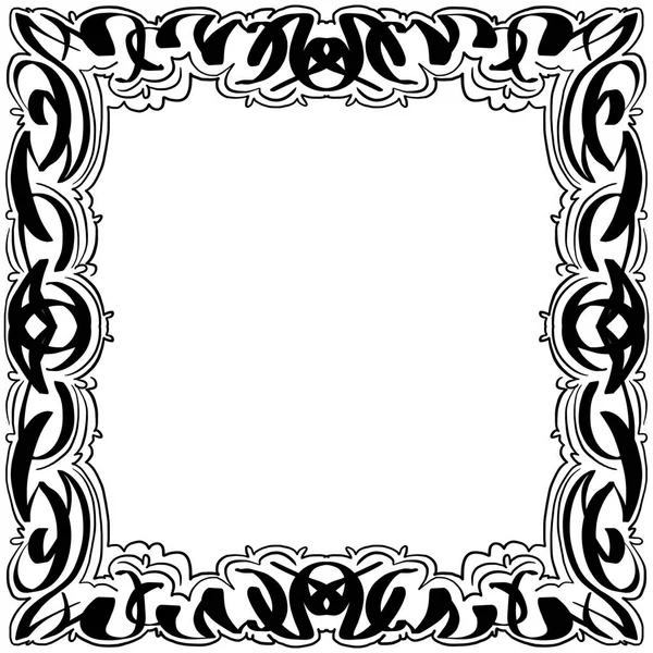 Cornice Classica Stile Doodle Nel Colore Bianco Nero — Foto Stock