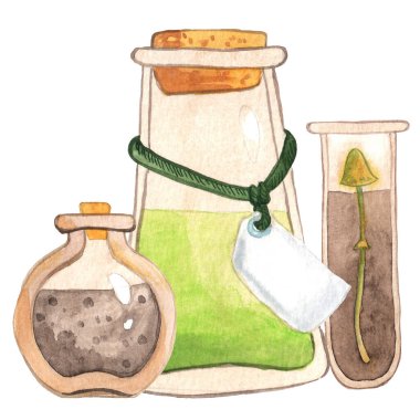 Zehirli iksirli suluboya sihirli matara.