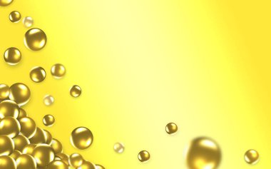 Altın topları 3d illüstrasyon bir yükseklikten düşüyor.