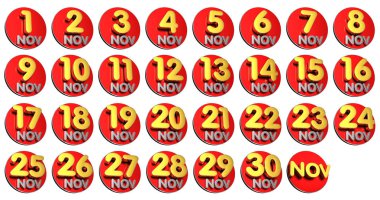 Beyaz arka plan üzerinde 3d render tarihi de dahil olmak üzere. (Kırpma Yolu ile).