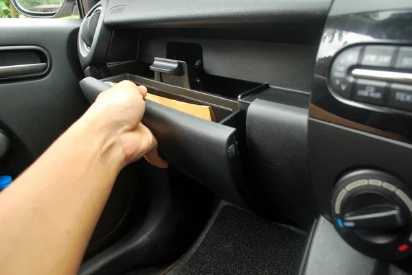 Document storage in the car.