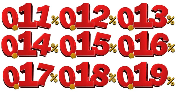 Collecting Numbers Percent White Background Clipping Path — Stock Photo, Image