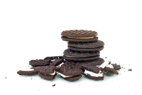 Oreo and cream.With Clipping Path. — Stock Photo, Image