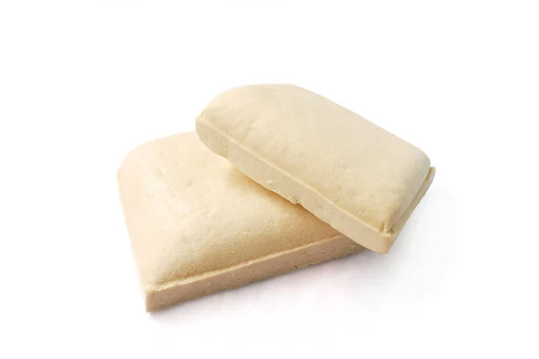 Fresh Tofu White Background Clipping Path — Stock Photo, Image