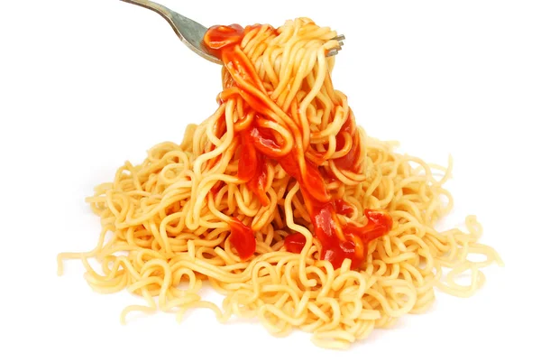 Instant noodles on white background. — Stock Photo, Image