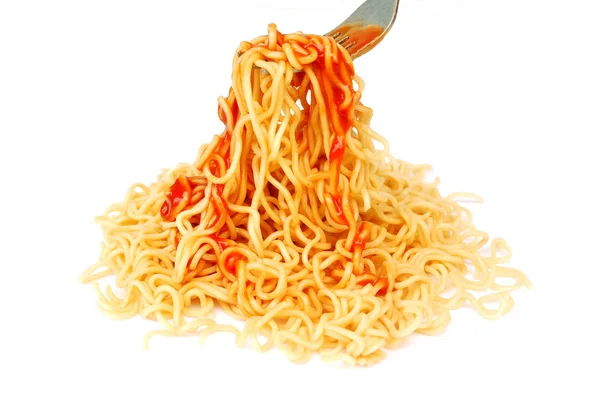 Instant Noodles Witte Achtergrond — Stockfoto