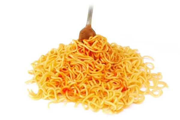 Instant noodles on white background. — Stock Photo, Image